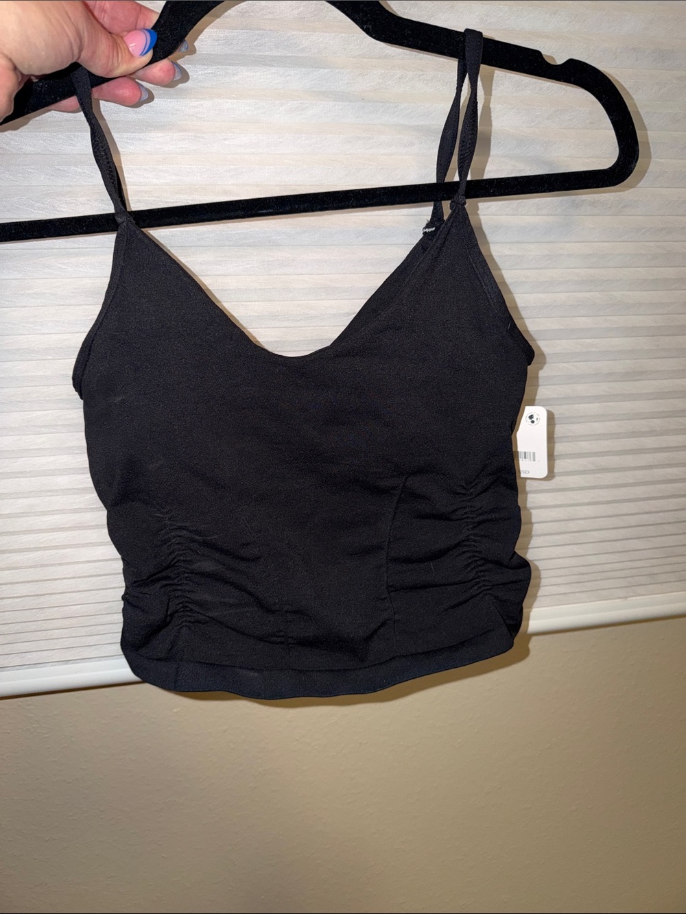 FP Movement by Free People Black Ruched Cropped Cami